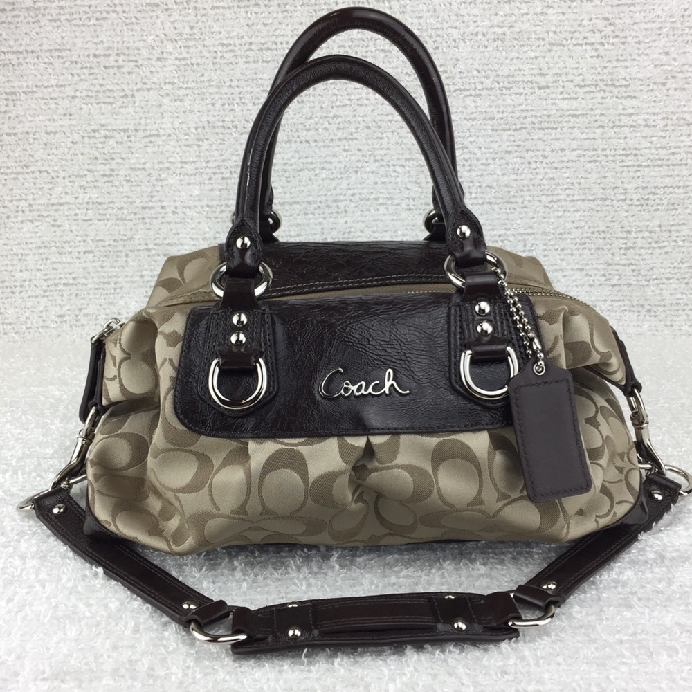 Coach brown signature purse bag